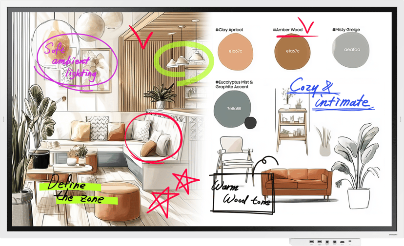 Samsung Flip Pro WM65F-X 4K Digital Flipboard Harmaa, Valkoinen 65" VA 3840 × 2160pixels