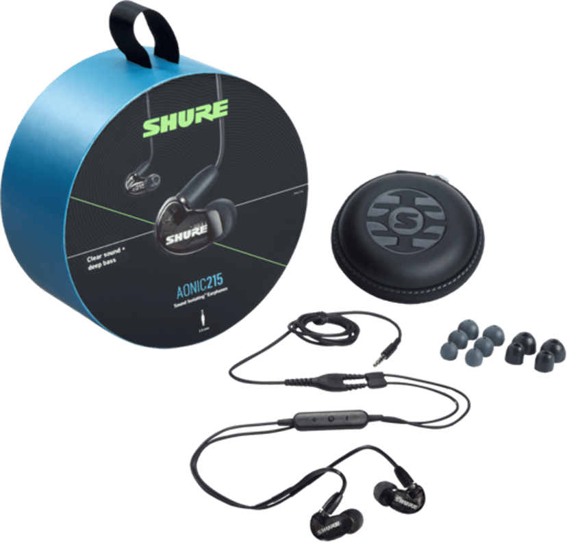 Shure AONIC 215 Headset Kabel I öra Samtal/musik Svart Stereo Svart
