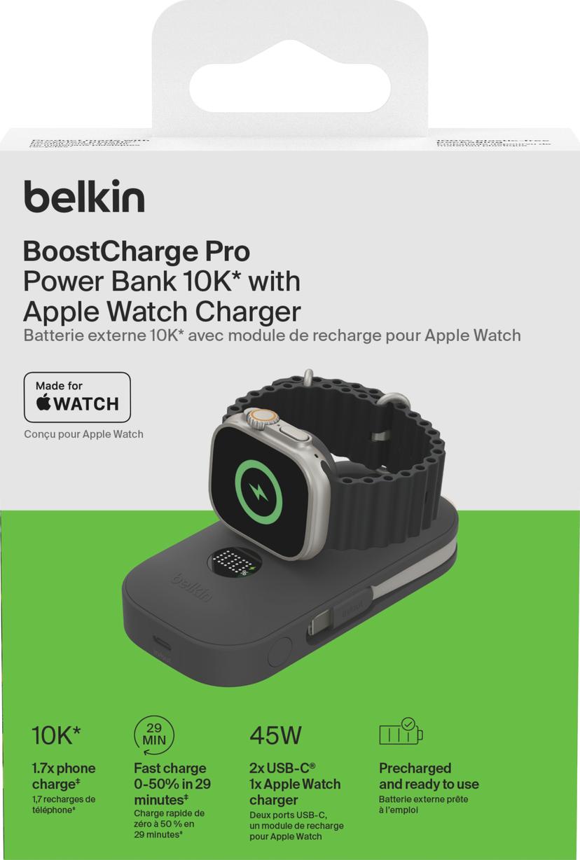 Belkin BoostCharge Pro PowerBank With Apple Watch Charger 10000mAh Svart