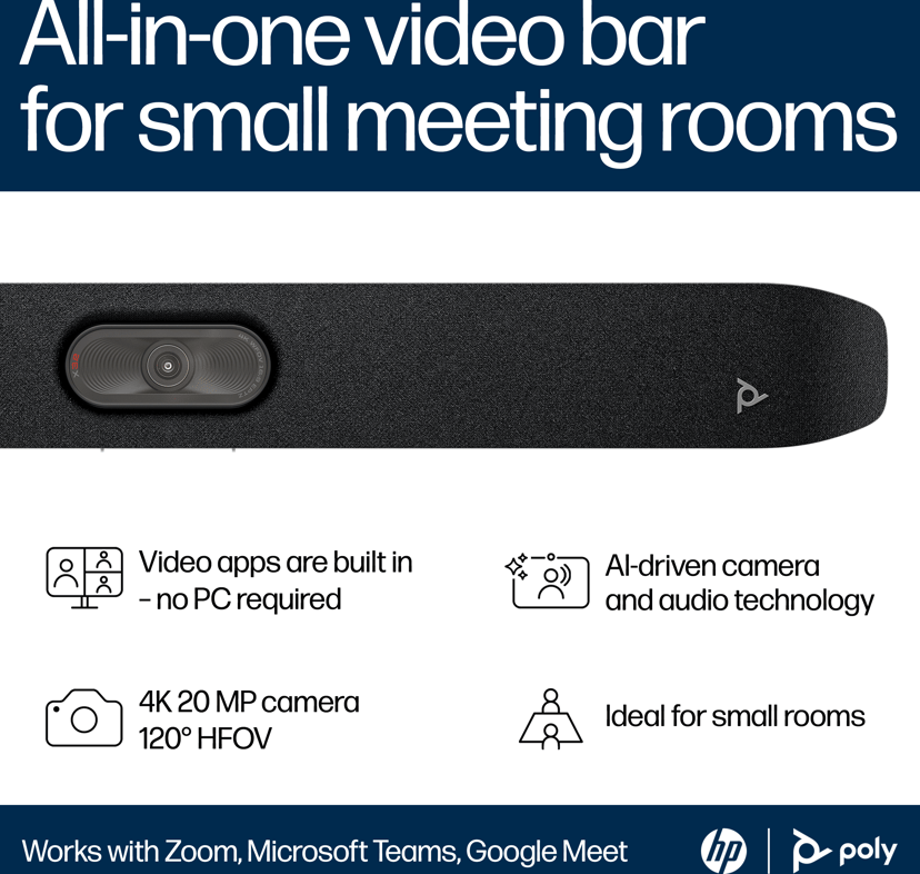 HP Poly Studio X32 All-In-One Video Bar