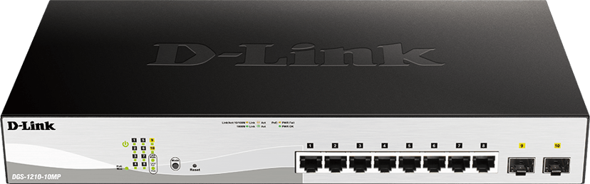 D-Link DGS-1210-10MP/E 10xGE PoE+ Smart Switch 2xSFP PoE 130W
