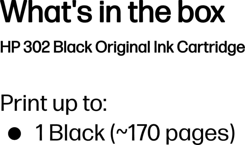 HP Blæk Sort 302