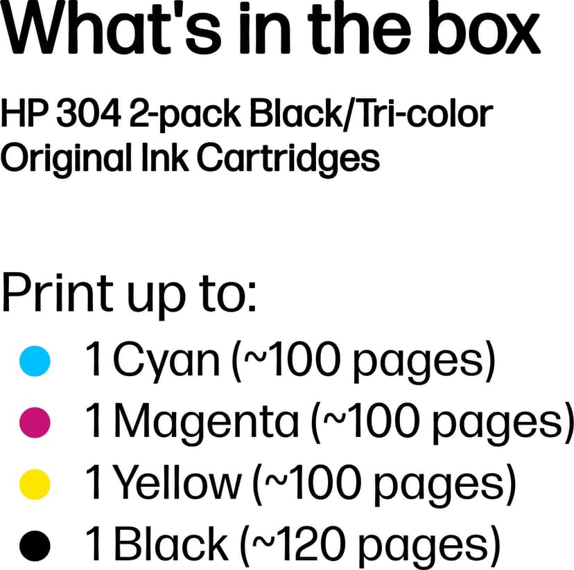 HP Ink Combo Pack (Black/Color) No.304 - DeskJet 3720/3730/3732