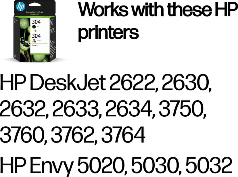 HP Bläck Combo Pack (Svart/Färg) No.304 - DeskJet 3720/3730/3732