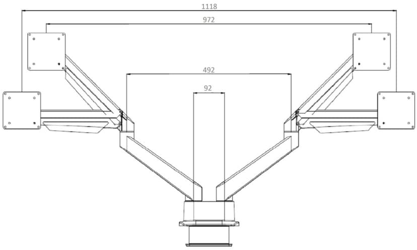 Multibrackets M VESA Gas Lift Arm Dual Side By Side