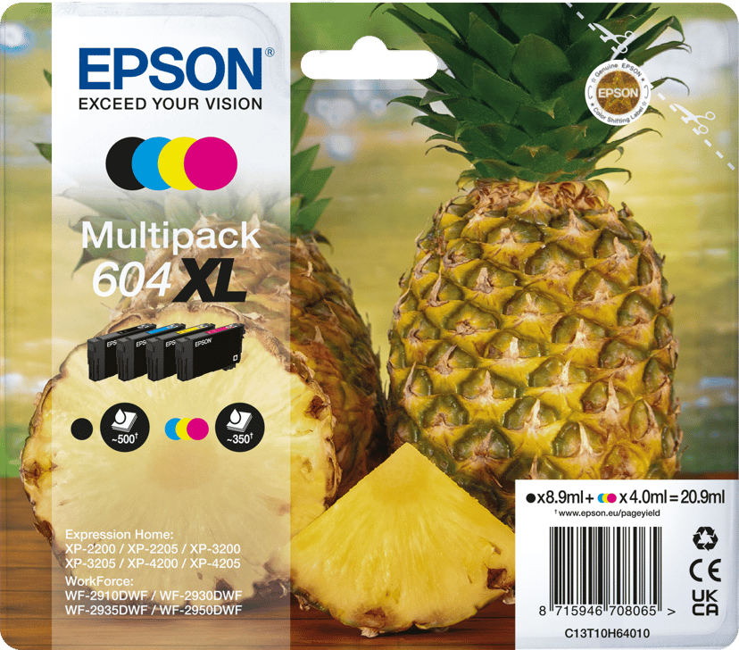 Epson Bläck Multipack 604XL (B/C/M/Y) Totalt 20.9ml