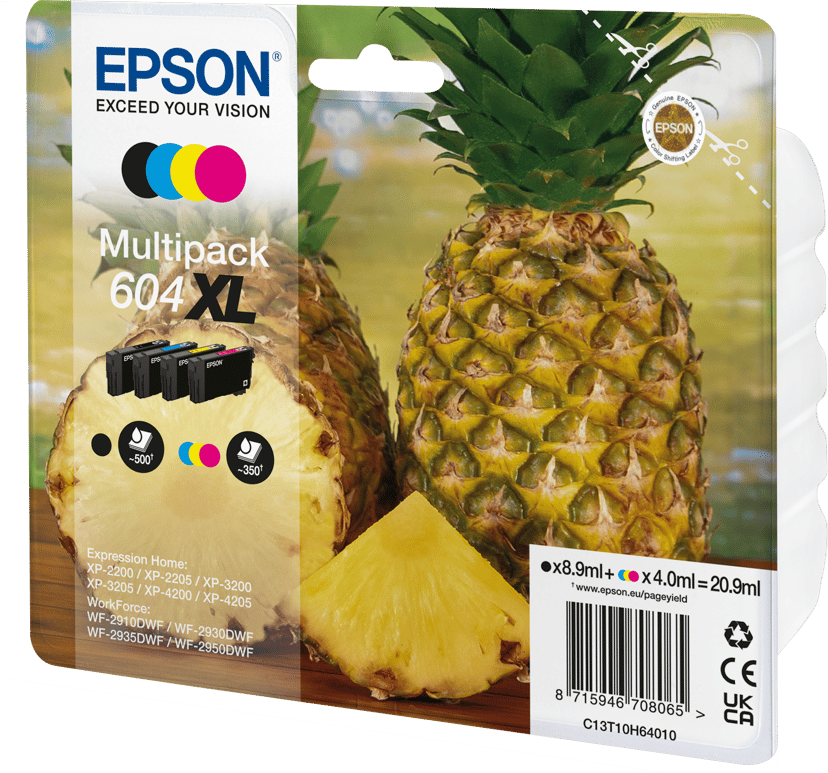 Epson Bläck Multipack 604XL (B/C/M/Y) Totalt 20.9ml