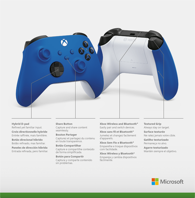Microsoft Xbox X Wireless Controller Blå, Hvit