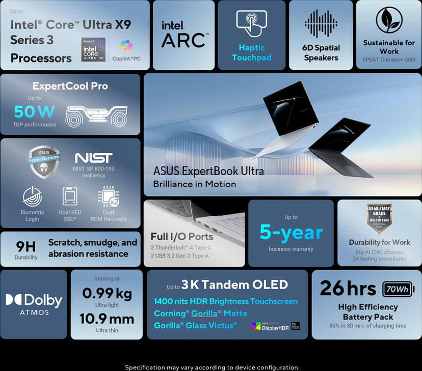 ASUS ExpertBook Ultra Intel Core Ultra X7 32GB 1000GB 14"