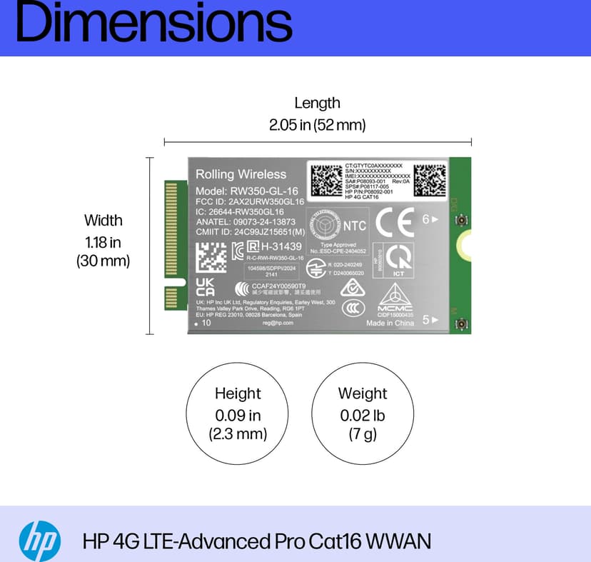 HP 4G LTE-Advanced Pro Cat16 WWAN