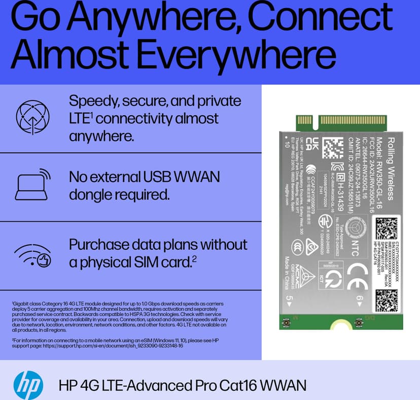 HP 4G LTE-Advanced Pro Cat16 WWAN