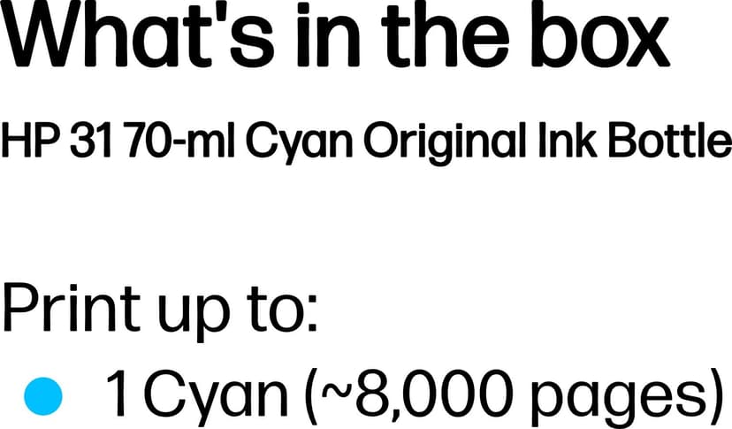 HP Bläck Cyan 31 70ml - Tank 315/415/450/455/457