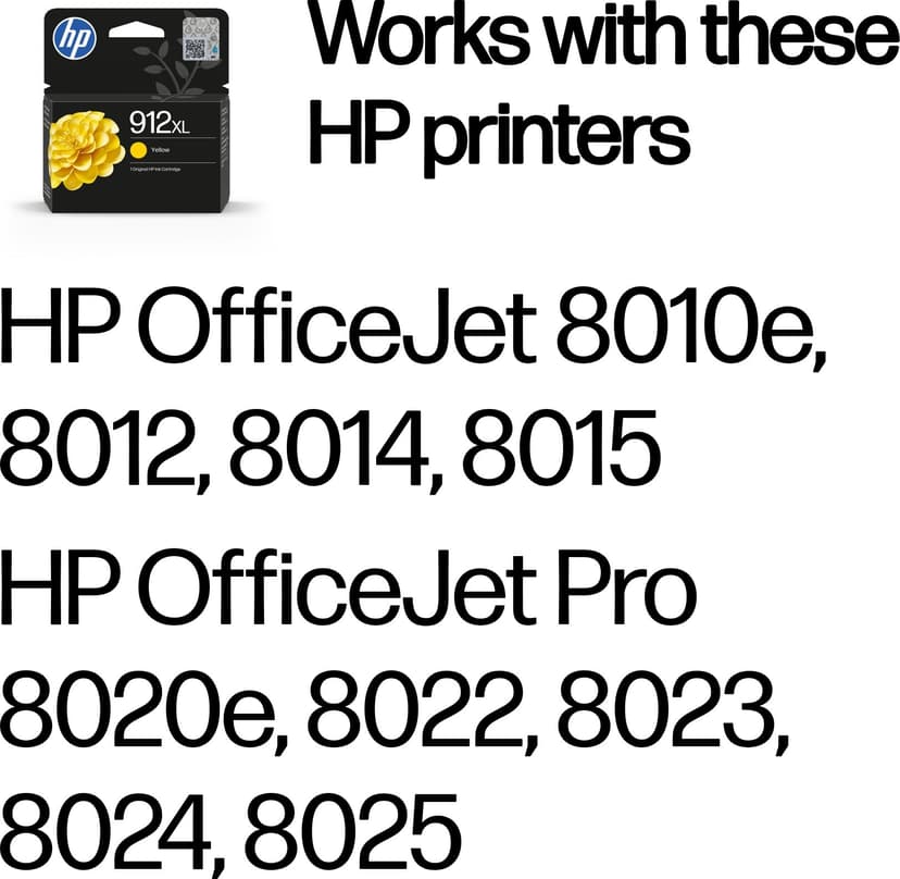 HP Muste Keltainen 912XL 825 Pages - OfficeJet Pro 8022/8024/8025