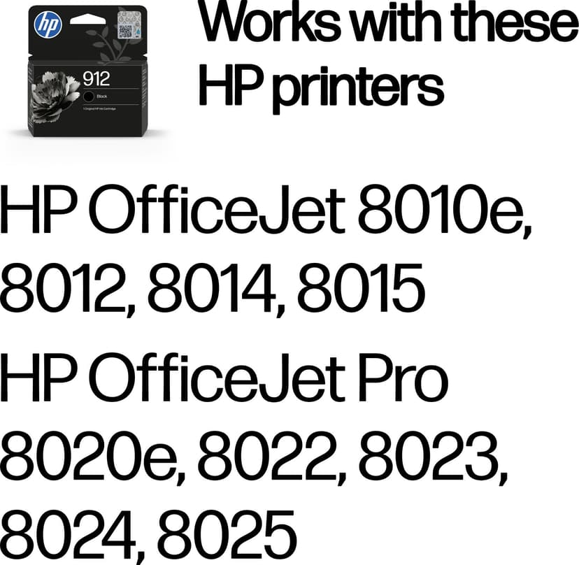HP Inkt Zwart 912 300 Pages - OfficeJet Pro 8022/8024/8025