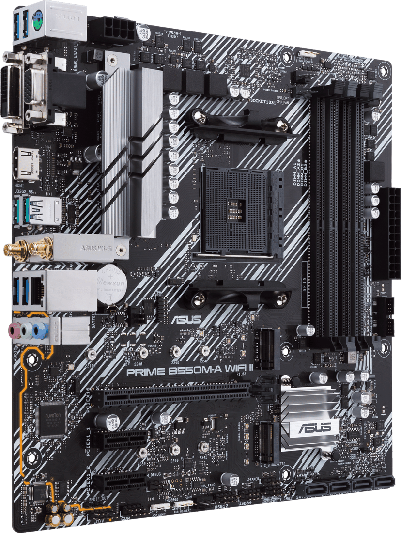 ASUS PRIME B550M-A WIFI II AMD B550 Socket AM4 micro ATX AM4 Micro-ATX Moederbord