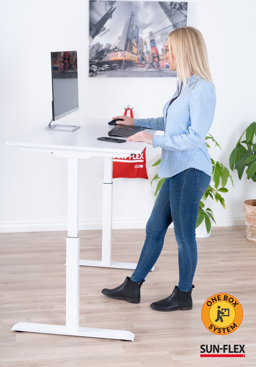 Sun-Flex EasyDesk Elite höj- och sänkbart 1200x700 vitt