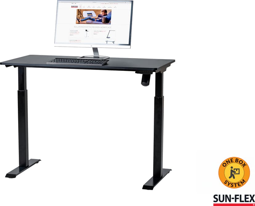 Sun-Flex EasyDesk Elite höj- och sänkbar 1200x700 svart