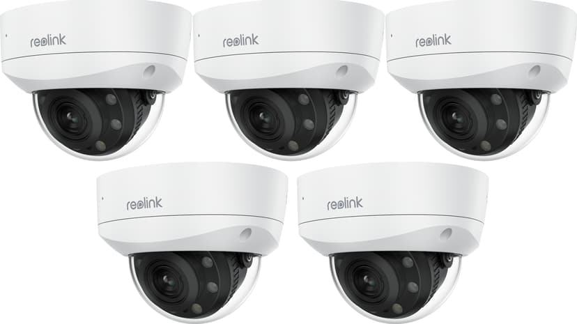 Reolink RLC-843A 8 MP AI PoE Dome IK10-kamera 5-pack
