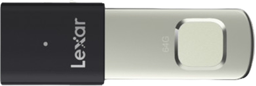 Lexar JumpDrive Fingerprint F35pro 64GB USB-A Sort, Sølv