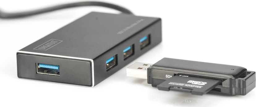 Digitus DA-70240-1 gränssnittshubbar USB 3.2 Gen 1 (3.1 Gen 1) Type-A 5000 Mbit/s Svart