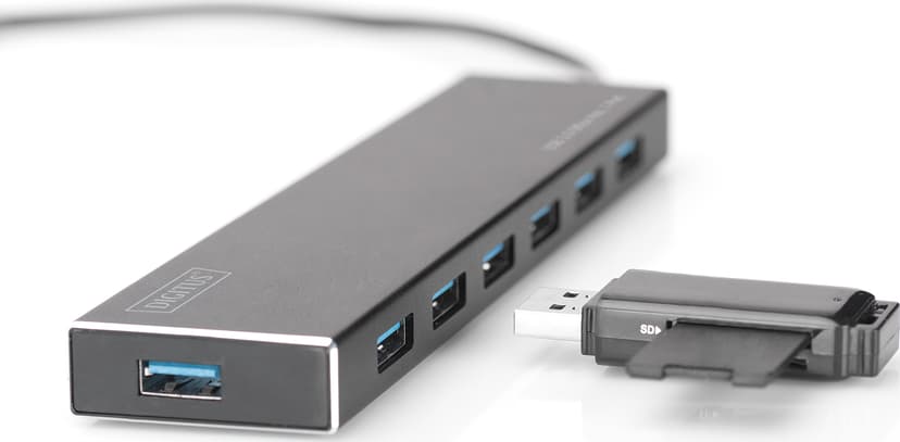Digitus DA-70241-1 interface hub USB 3.2 Gen 1 (3.1 Gen 1) Type-A 5000 Mbit/s Grijs
