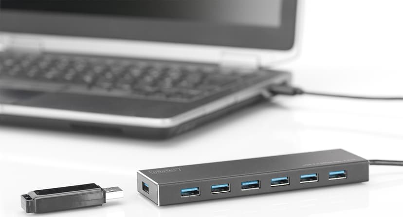 Digitus DA-70241-1 interface hub USB 3.2 Gen 1 (3.1 Gen 1) Type-A 5000 Mbit/s Grijs