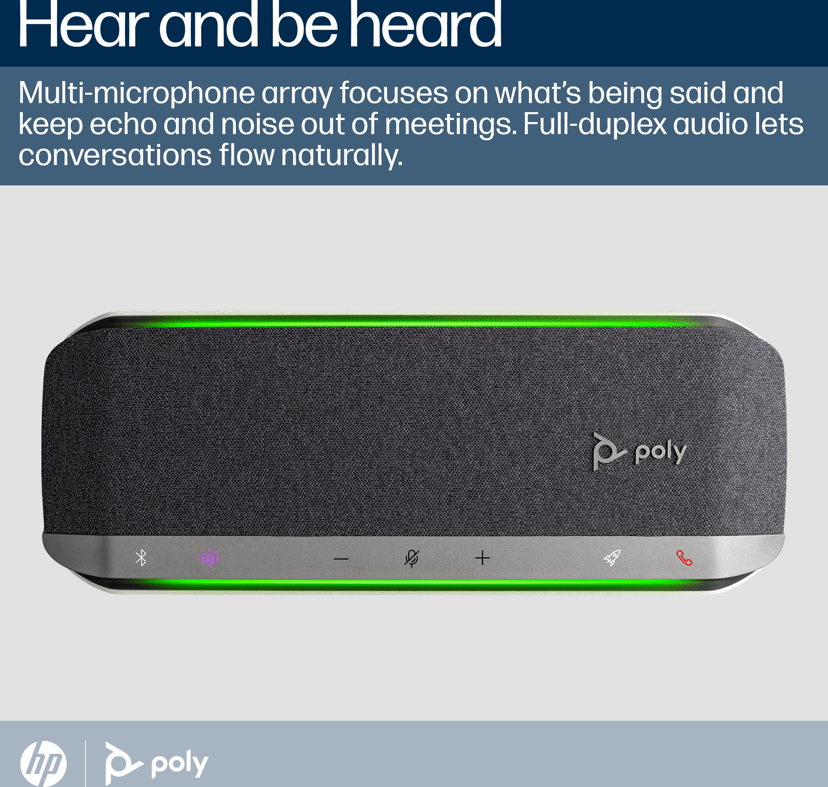 HP Poly Sync 40+ Microsoft Teams Certified USB-A USB-C Speakerphone +BT700 USB-A Adapter