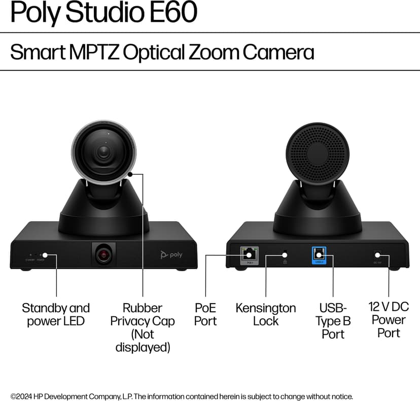 HP Poly Studio E60 Smart Camera 4K MPTZ