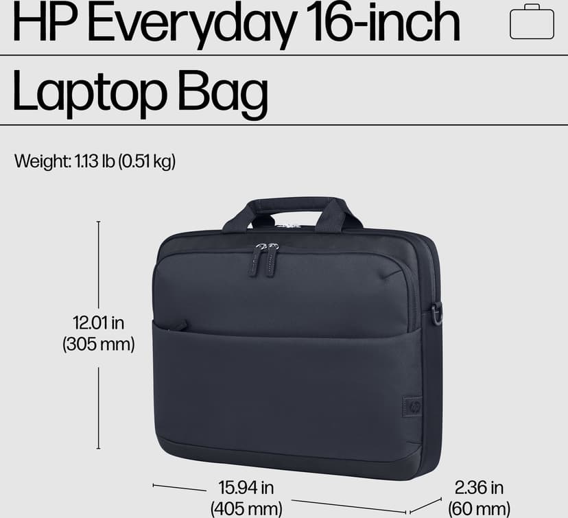 HP Everyday 16" Laptop Bag 16" Expanderad polyetylen (EPE), Polyester Grå