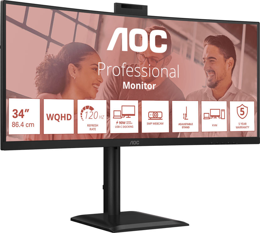 AOC CU34E4CW - (Löytötuote luokka 2) 34" 3440 × 1440pixels VA 21:9 120Hz
