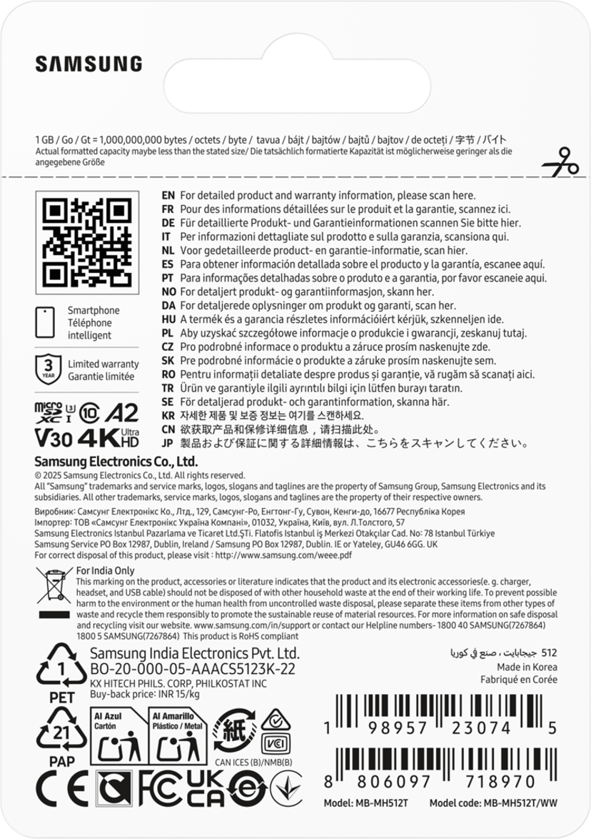 Samsung T9 microSD card 512GB MicroSDHC UHS-I
