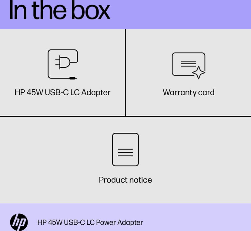 HP Nätadapter för 45W USB-C LC 45W