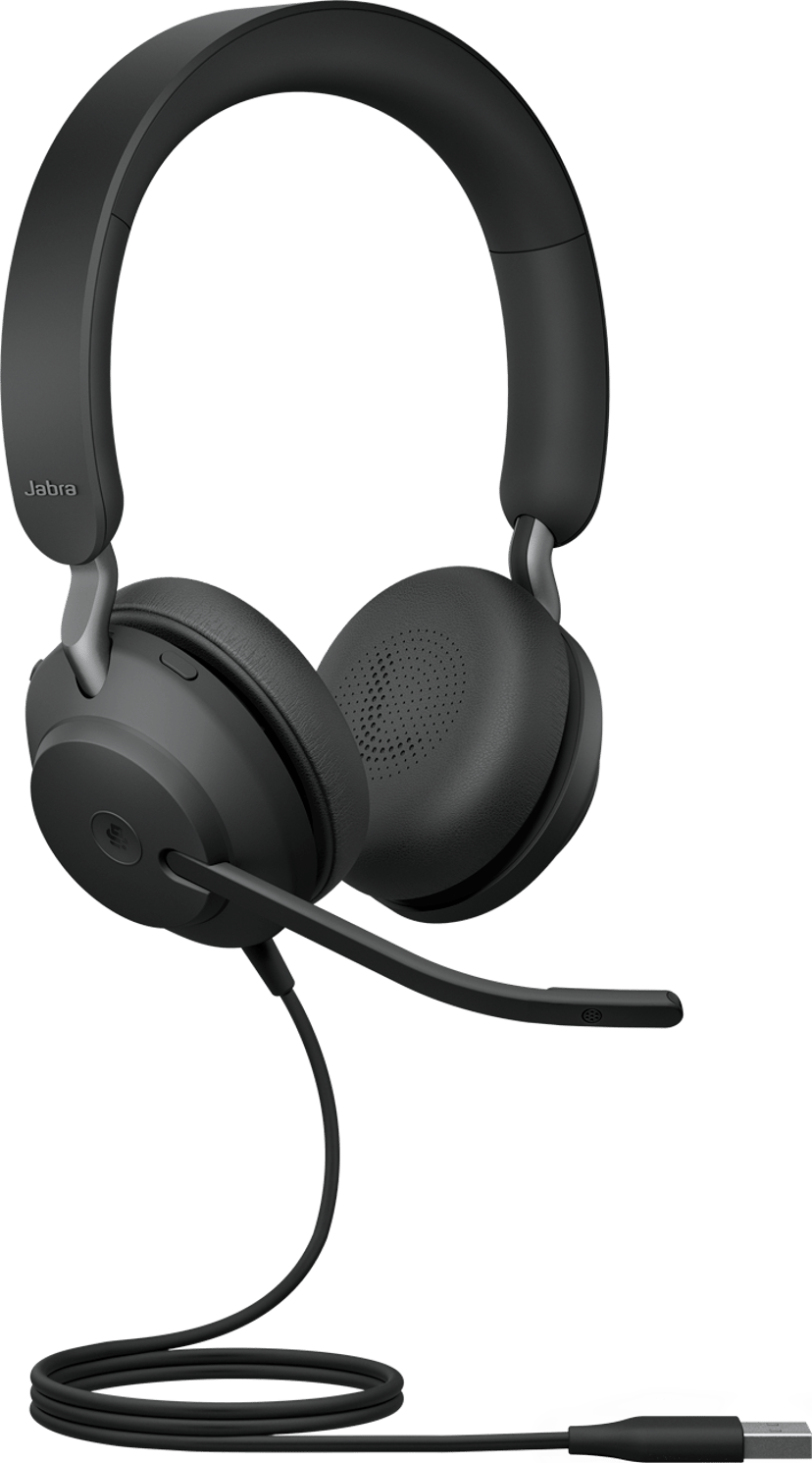 Jabra Evolve2 40 SE Stereo USB-A, USB-C Leading UC vendors,  meets Microsoft Teams Open Office requirements Svart