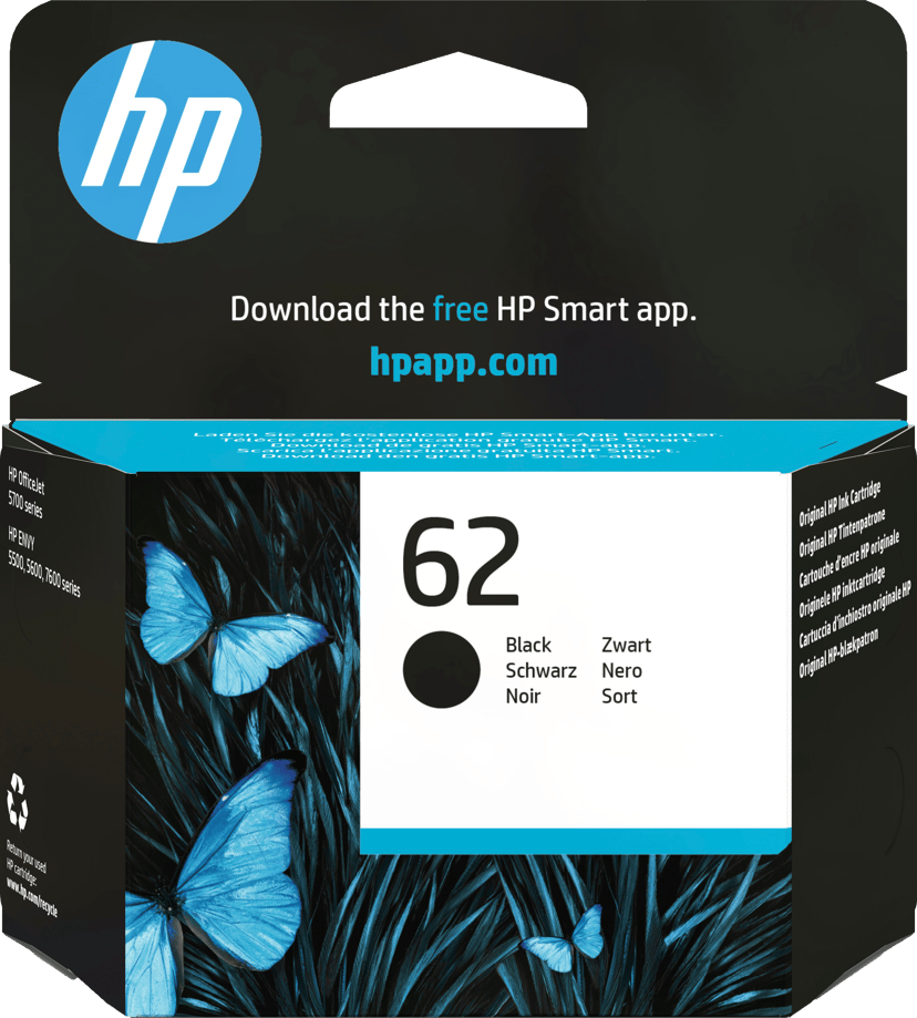 HP Bläck Svart No.62 - ENVY 5740