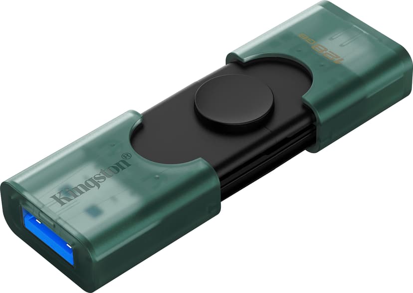 Kingston Datatraveler DUO 128GB USB-A / USB-C Sort, Grøn