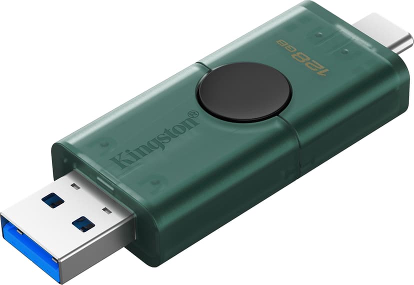 Kingston Datatraveler DUO 128GB USB-A / USB-C Sort, Grøn
