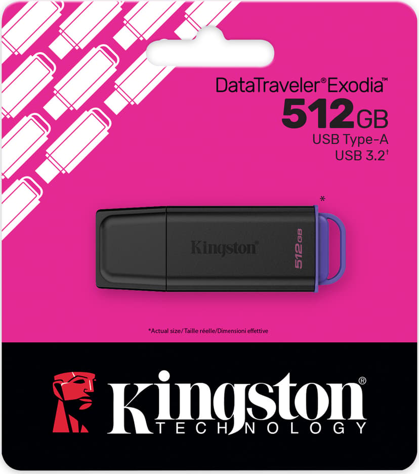 Kingston DataTraveler Exodia G2 512GB USB-A Sort, Violet