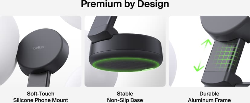 Belkin UltraCharge Pro 2-in-1 Magnetic Charging Dock 25w Qi2 Musta
