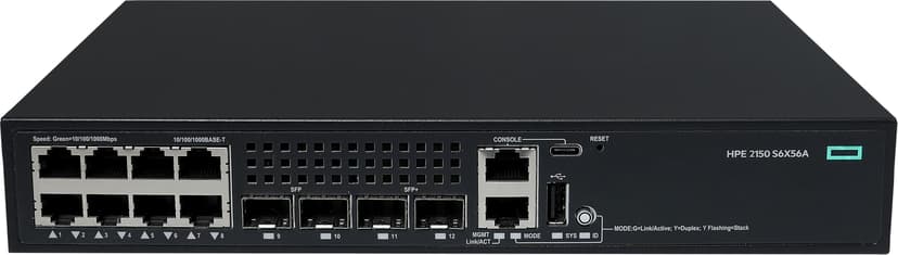 HPE Networking CW 2150 8xGbE 2xGbE SFP 2x10GbE SFP+ Administrerad switch