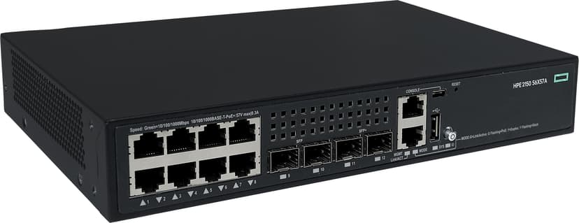 HPE Networking CW 2150 8xGbE PoE+ 125W 2xGbE SFP 2x10GbE SFP+ Administrert switch