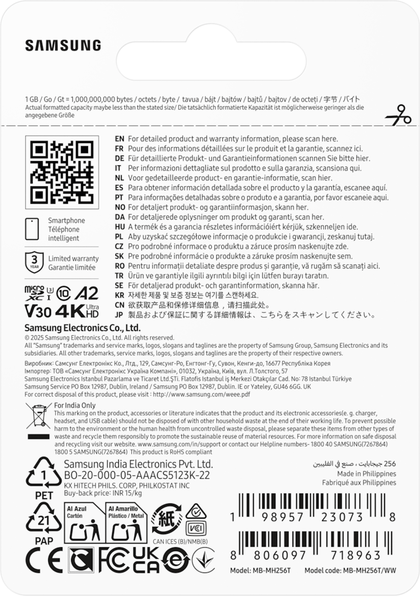 Samsung T9 microSD card 256GB MicroSDXC UHS-I