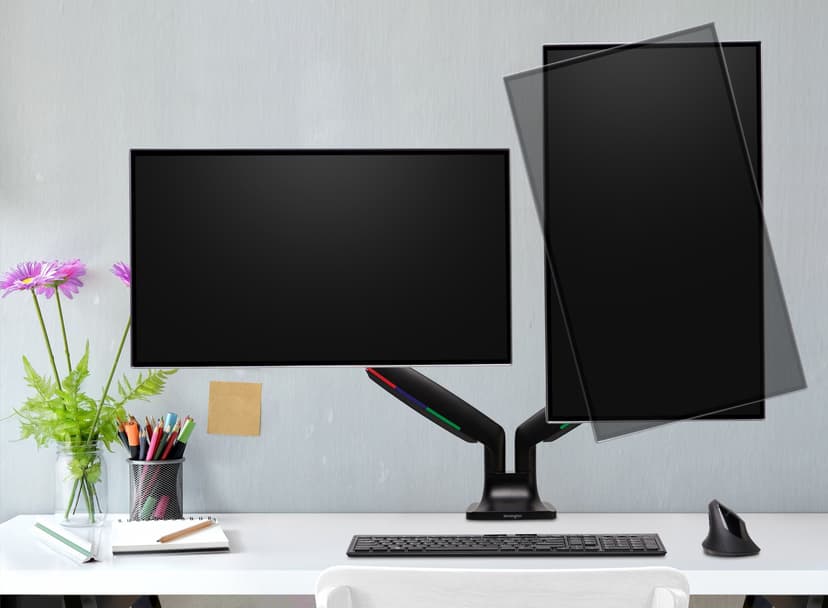 Kensington SmartFit One-Touch Dual Arm Justerbar Svart