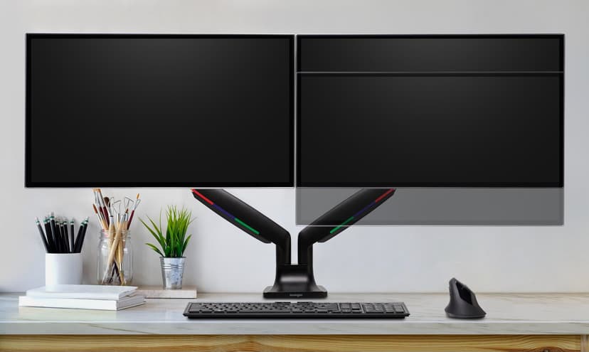 Kensington SmartFit One-Touch Dual Arm Justerbar Svart