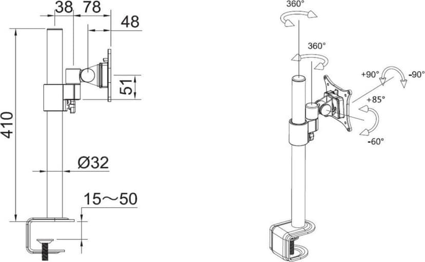 Multibrackets M VESA Deskmount Officeline Single