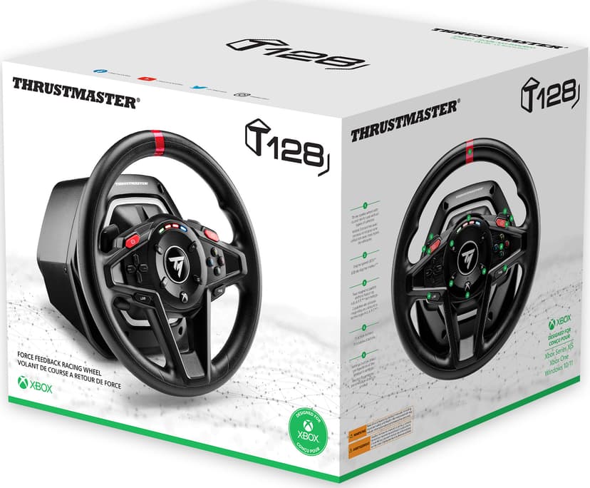 Thrustmaster T128 Musta USB Ohjauspyörä + polkimet Analoginen/Digitaalinen PC, Xbox One, Xbox Series S, Xbox Series X, Xbox One X, Xbox One S Musta