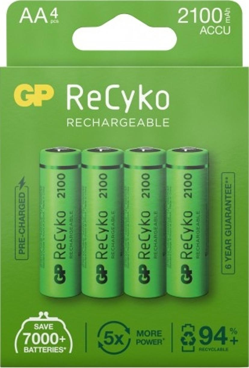 GP Battery ReCyko 4pcs AA 2100mAh Rechargeable