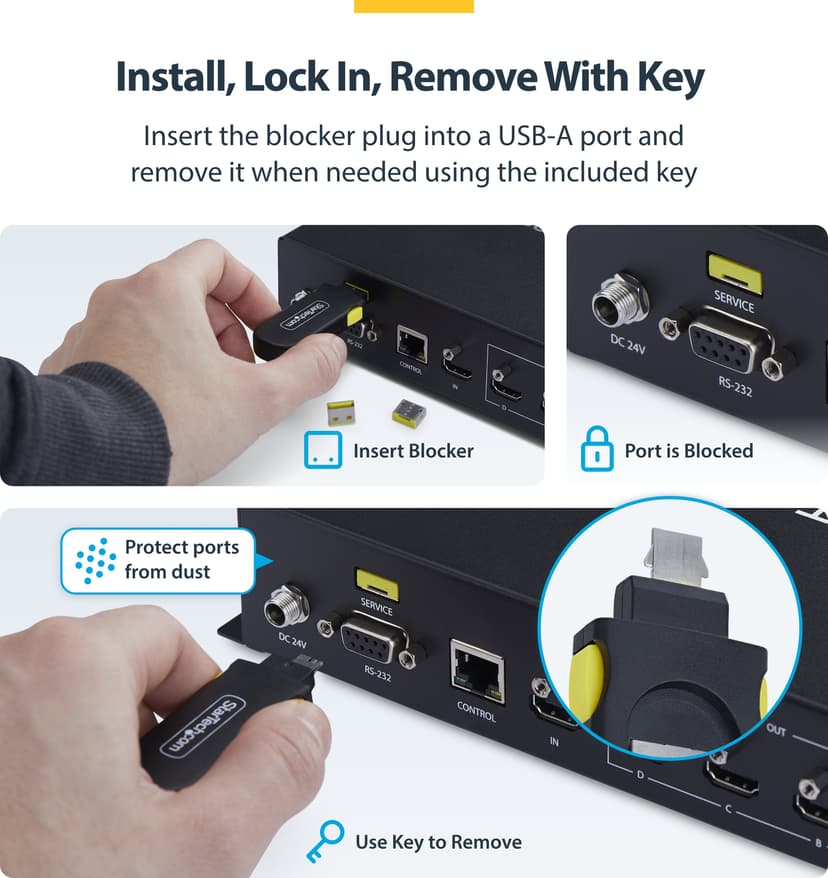 Startech USB-A-portblockeringsnyckel