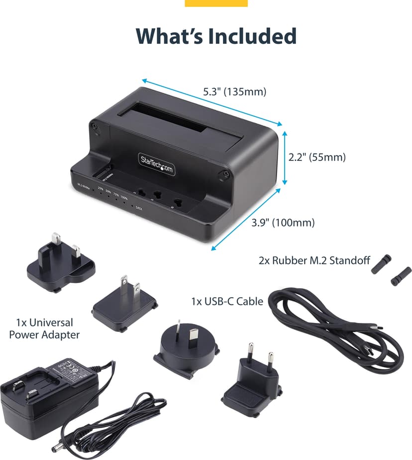 Startech StarTech.com N2-M2-SSD-DUPLICATOR mediaduplikator HDD/SSD-duplikator Svart 1 kopier