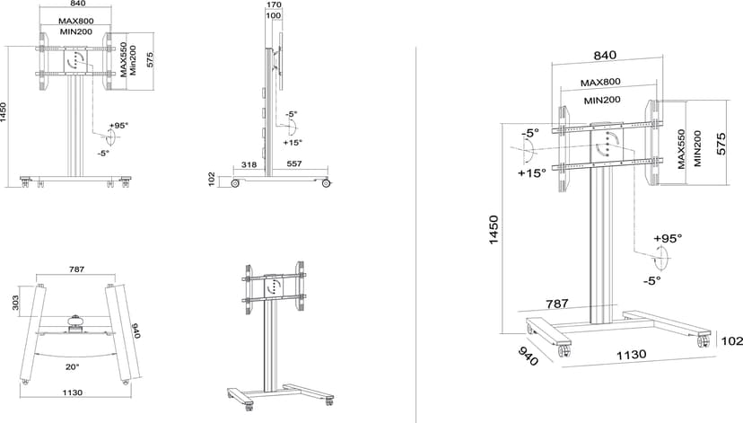 Multibrackets M Public Display Stand 145 Single