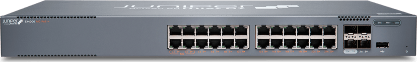 Juniper Networks EX4000-24T network switch Managed L2/L3 Gigabit Ethernet (10/100/1000) PoE 1U Grey